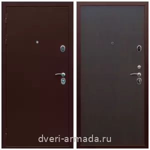 Антивандальные, Антивандальная металлическая  недорогая дверь входная Армада Люкс Антик медь / МДФ 6 мм ПЭ Венге