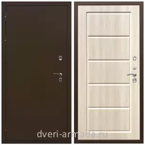 Дверь входная в деревянный дом Армада Термо Молоток коричневый/ МДФ 6 мм ФЛ-39 Венге светлый недорогая с терморазрывом влагостойкая