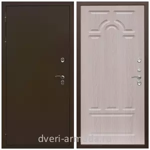 Дверь входная уличная в частный дом Армада Термо Молоток коричневый/ ФЛ-58 Дуб белёный с терморазрывом морозостойкая