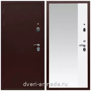 Современные входные двери, Дверь входная железная Армада Люкс Антик медь / МДФ 16 мм ФЛЗ Панорама-1 Белый матовый одностворчатая