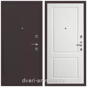 Входные двери лофт, Дверь входная Армада Комфорт Антик медь / МДФ 16 мм ФЛ-117 Белый матовый