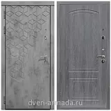 Дверь входная Армада Квадро МДФ 16 мм Бетон тёмный / МДФ 6 мм ФЛ-138 Дуб Филадельфия графит