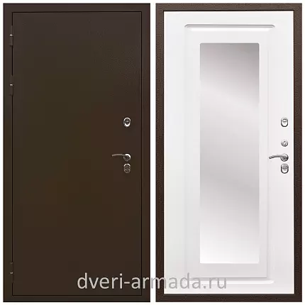 Дверь входная уличная в дом Армада Термо Молоток коричневый/ МДФ 16 мм ФЛЗ-120 Ясень белый